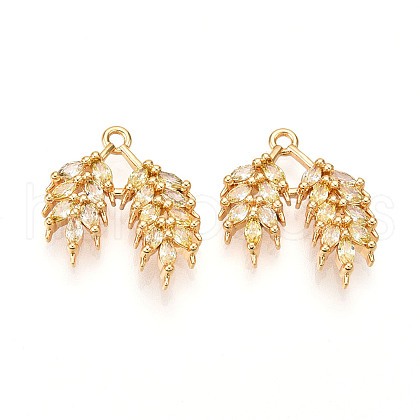 Brass Micro Pave Cubic Zirconia Pendants KK-N261-97G-1