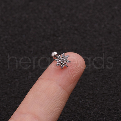 Brass Micro Pave Clear Cubic Zirconia Cartilage Earrings for Women WG50079-14-1