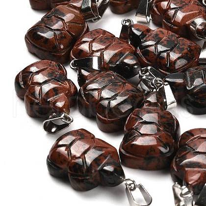 Natural Mahogany Obsidian Pendants G-B127-06P-09-1