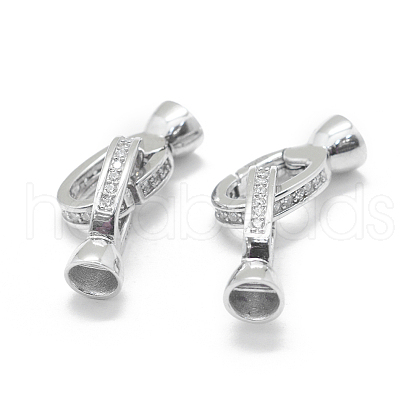 Anti-Tarnish Rhodium Plated 925 Sterling Silver Key Clasps STER-L055-065P-1