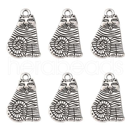 Tibetan Style Alloy Kitten Pendants X-LF0115Y-1