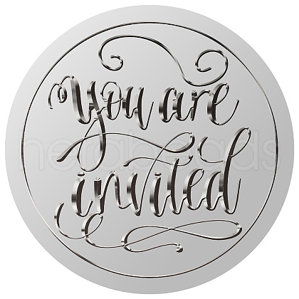 Round Silver Foil Embossed Picture Stickers DIY-WH0503-018-1