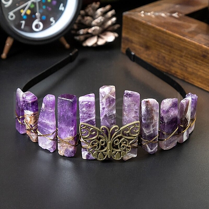 Hollow Butterfly Metal Crown Hair Bands PW-WG69396-02-1