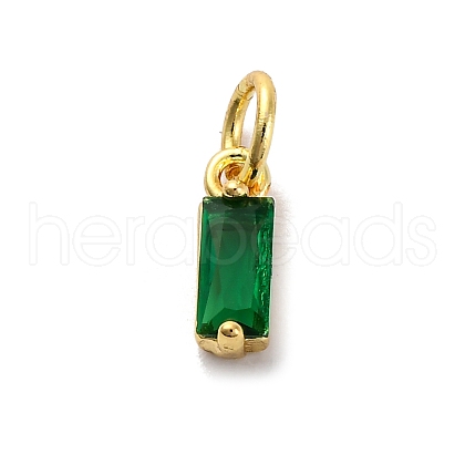 Brass Pave Cubic Zirconia Charms KK-F894-13G-03-1
