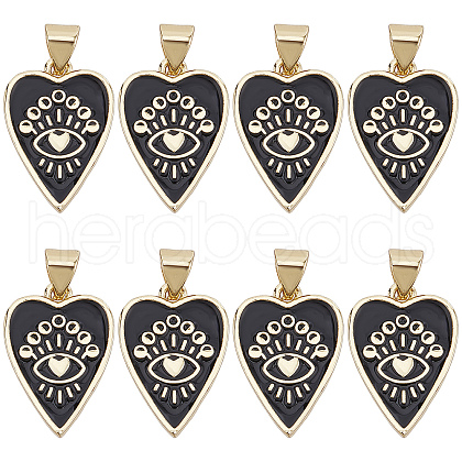 SUNNYCLUE 8Pcs Brass Enamel Pendants ZIRC-SC0001-24-1