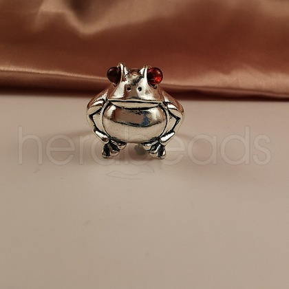 Frog Alloy with Natural  Red Corundum Finger Rings FS-WGCE30D-03-1