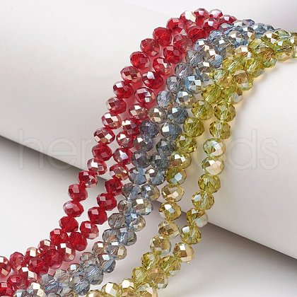 Electroplate Glass Beads Strands EGLA-A034-T6mm-K-1