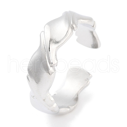 Non-Tarnish 304 Stainless Steel Open Cuff Rings for Women RJEW-K273-14P-1