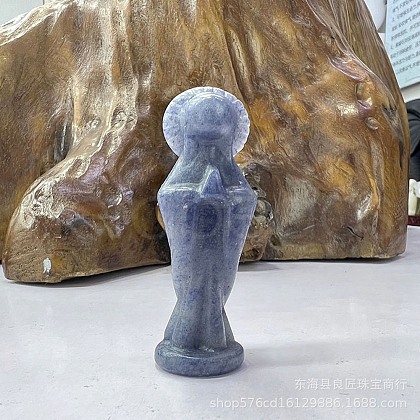 Dyed & Heated Natural Blue Aventurine Carved Healing Goddess Figurines PW-WG60907-06-1