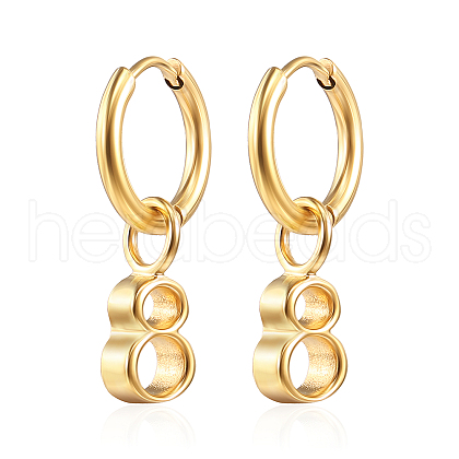 Stainless Steel Number 8 Dangle Earrings for Women KV1004-1-1