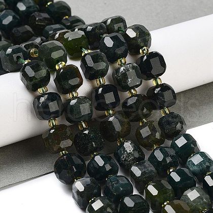 Natural Moss Agate Beads Strands G-NH0010-D01-01-1