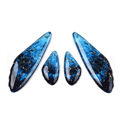 Transparent Resin Wing Earrings Pendants FIND-TAC0006-60C-1