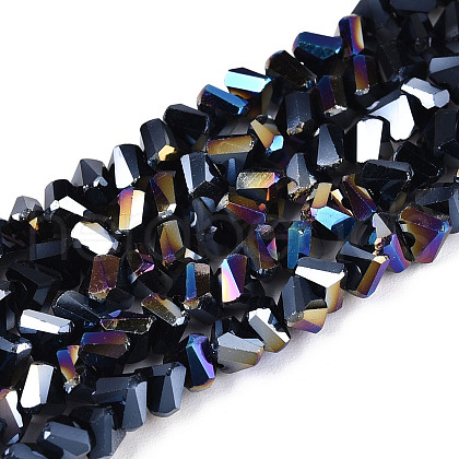 Electroplate Opaque Glass Beads Strands GLAA-N022-4mm-01-1
