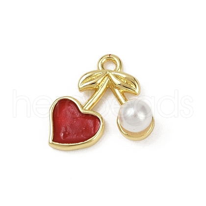 Brass Plastic Pearl Charms KK-M322-50G-1