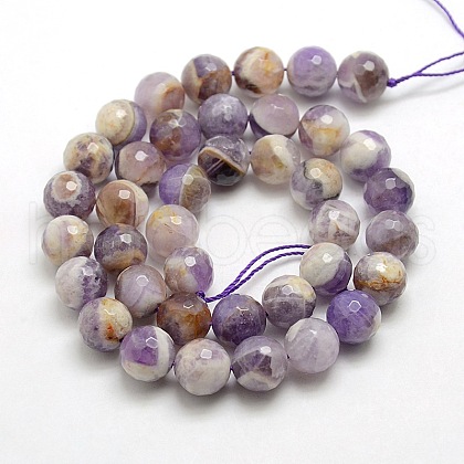 Natural Gemstone Amethyst Round Beads Strands X-G-O021-12mm-13-1