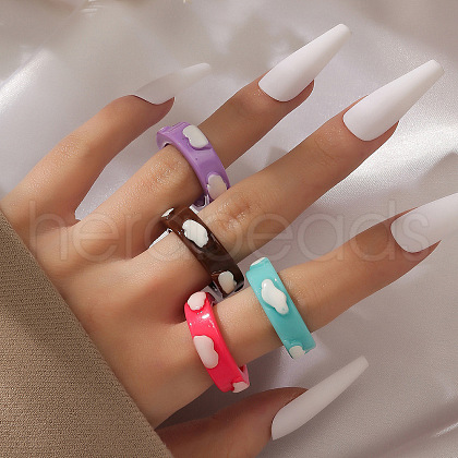 Resin Finger Rings for Women FS-WGBD8BE-02-1
