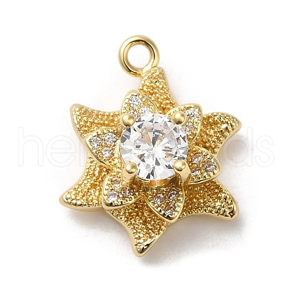 Rack Plating Brass Cubic Zirconia Pendants KK-M267-02G-1