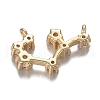 Brass Micro Clear Cubic Zirconia Pendants ZIRC-F120-019G-01-2