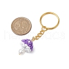Glass Seed Beads Mushroom Keychain KEYC-MZ00021-01-3