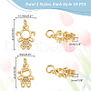AHADERMAKER 10Pcs 2 Styles Brass Micro Pave Cubic Zirconia Charms KK-GA0001-55-2