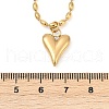 304 Stainless Steel Heart Pendant Necklaces for Women NJEW-Z072-04G-3
