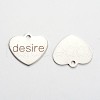 Non-Tarnish 201 Stainless Steel Heart Pendants STAS-L165-C03-2