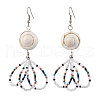 Flower Glass Seed Beaded Dangle Earrings for Women EJEW-MZ00203-03-1