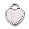 Non-Tarnish 304 Stainless Steel Pendant Cabochon Settings STAS-P245-09P-1