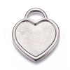 304 Stainless Steel Pendant Cabochon Settings STAS-P245-09P-1