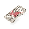 Brass Crystal Rhinestone Rectangle with Leaf Multi-Strands Links KK-P306-16P-3