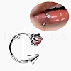 Claw Cone 304 Stainless Steel Cubic Zirconia Hoop Lip Rings FS-WG1AB27-05-1