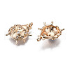 Brass Micro Pave Clear Cubic Zirconia Pendants KK-S359-090-RS-2