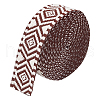 5 Yards Ethnic Style Polycotton Jacquard Rhombus Ribbon OCOR-WH0078-167A-1