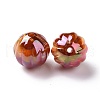 UV Plating Rainbow Iridescent Acrylic Beads PACR-H003-18-3