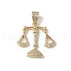Rack Plating Brass Micro Pave Cubic Zirconia Pendants KK-F848-04G-2