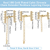 Beebeecraft 3 Sets 3 Style Brass Micro Pave Clear Cubic Zirconia Chain Extender KK-BBC0012-50-2
