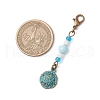 Ocean Theme Alloy Charm & Glass Beads Pendant Decorations HJEW-JM03158-09-3