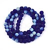 Frosted Transparent Glass Beads Strands GLAA-T032-T6mm-MBB15-2