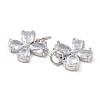 Rack Plating Brass Pave Clear Cubic Zirconia Butterfly Charms KK-Z026-03P-2