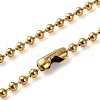 304 Stainless Steel Ball Chain Rectangle Pendant Necklaces NJEW-K273-05G-4