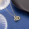 Geometric Circular Ring Alloy Crystal Rhinestone Flower Pendant Necklaces for Women FS-WG651E3-01-3