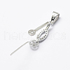 Anti-Tarnish Rhodium Plated 925 Sterling Silver Micro Pave Cubic Zirconia Pendant Bails STER-P034-41P-2