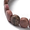 Natural Rhodonite Beaded Stretch Bracelet G-E010-01-08-3