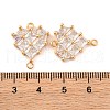 Brass Pave Clear Cubic Zirconia Connector Charms KK-S389-38G-3