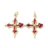 Brass Micro Pave Cubic Zirconia Pendants with Enamel KK-Q039-07G-1