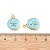 Brass Enamel Charms KK-L237-022G-02-3