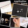 Beebeecraft 60Pcs 2 Colors 304 Stainless Steel Ear Nuts STAS-BBC0005-15-5