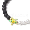 4Pcs 4 Colors Natural Lava Rock & Synthetic Turquoise Beaded Stretch Bracelets BJEW-JB11880-5
