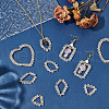 10Pcs 5 Styles Transparent Glass & Brass Pendants PALLOY-AB00162-4