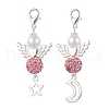 Angel Pave Disco Ball Pendant Decorations HJEW-JM03066-03-1